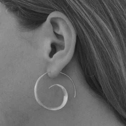 Sterling Silver Swirl Hoop Earrings