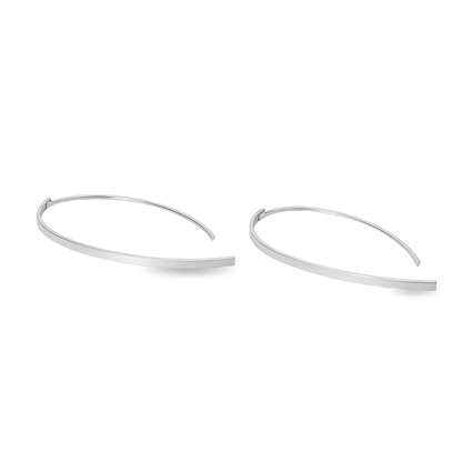 Sterling Silver Textured Long Threader Earrings