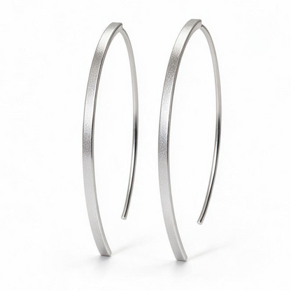 Sterling Silver Textured Long Threader Earrings