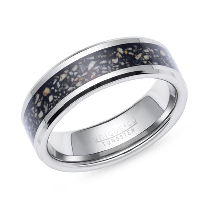 Tungsten Carbide Ring with Black Sandstone Inlay | 6mm width | Made For You