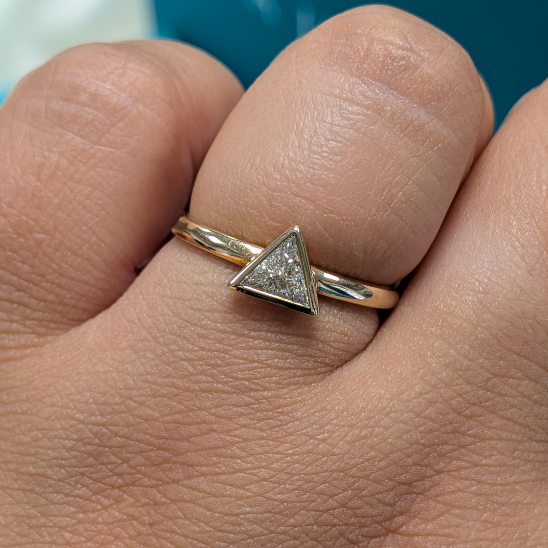 Trilliant Cut Diamond Solitaire Engagement Ring in 9ct Yellow Gold, 0.28ct