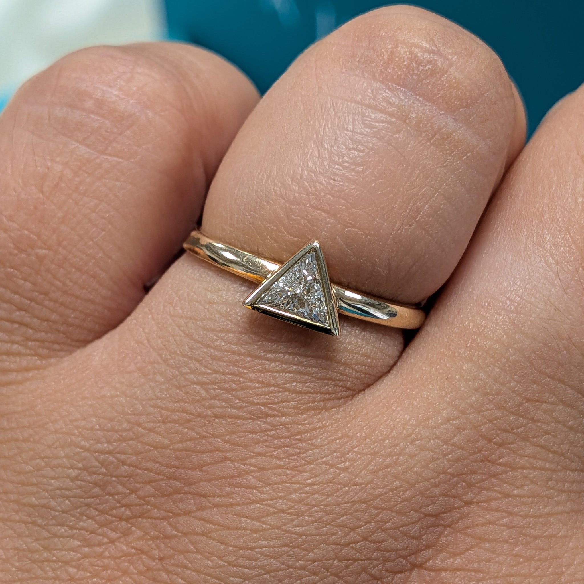 Trilliant Cut Diamond Solitaire Engagement Ring in 9ct Yellow Gold, 0.28ct