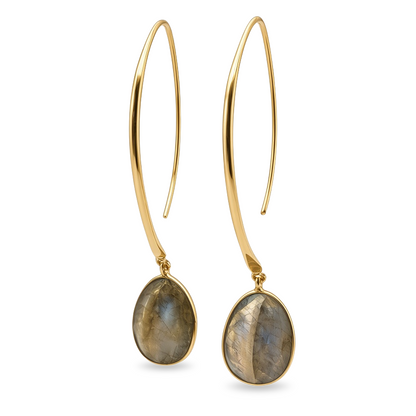 Labradorite Long Drop Earrings