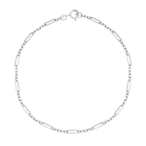 Figaro Bracelet in 9ct White Gold.