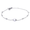 Shell pearl trace bracelet in silver.
