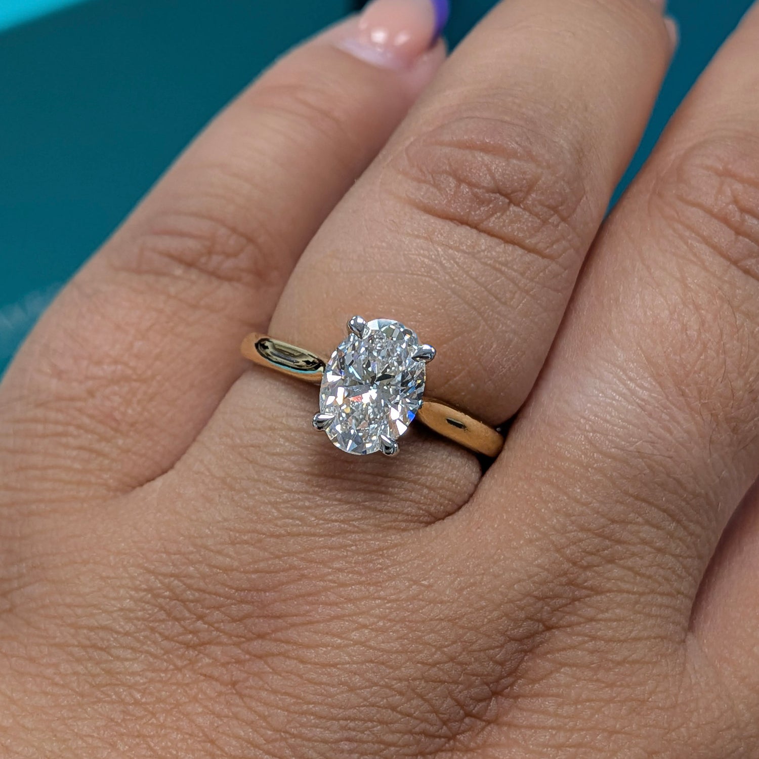 Oval Diamond Solitaire Engagement Ring in 18ct Yellow Gold, 1.62ct