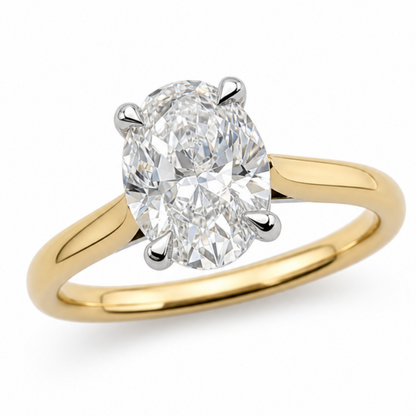 Oval Diamond Solitaire Engagement Ring in 18ct Yellow Gold, 1.62ct