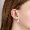 Hexagon drop earrings in silver