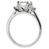 Lab grown diamond emerald cut three stone ring in platinum, 2.24ct