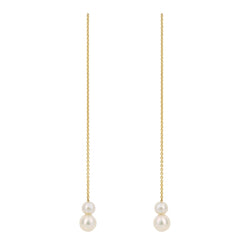Freshwater pearl drop earrings in 9ct gold