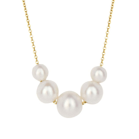 Freshwater pearl necklace in 9ct gold