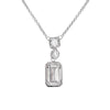 Cubic zirconia multi-stone necklace in silver.