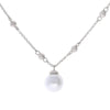Simulated pearl bead necklace in silver.