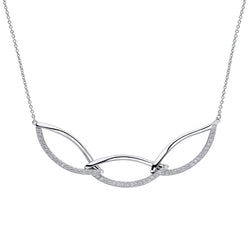 Cubic zirconia marquise shape necklace in silver.