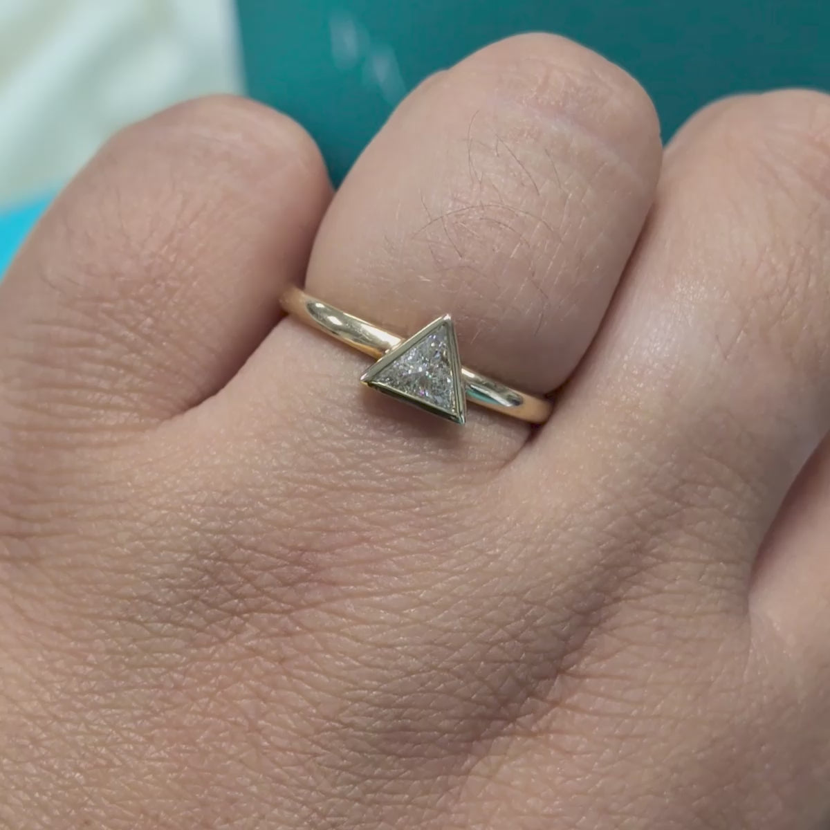 Trilliant Cut Diamond Solitaire Engagement Ring in 9ct Yellow Gold, 0.28ct