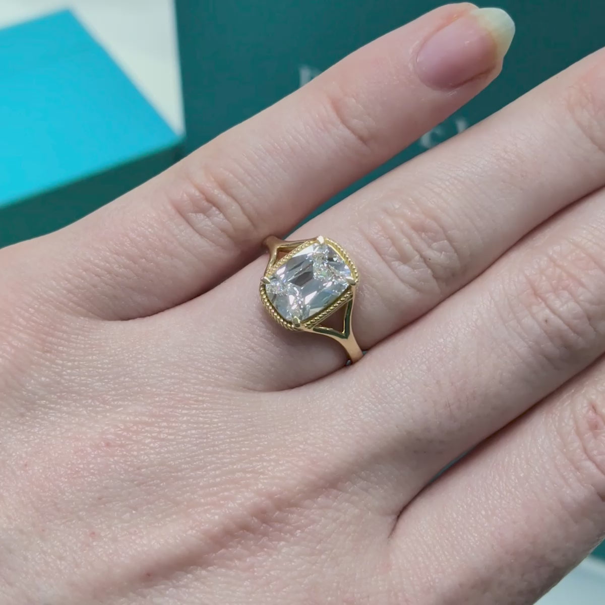 Laboratory Grown Old European Cut Diamond Solitaire Ring in 18ct Yellow Gold, 2.09ct