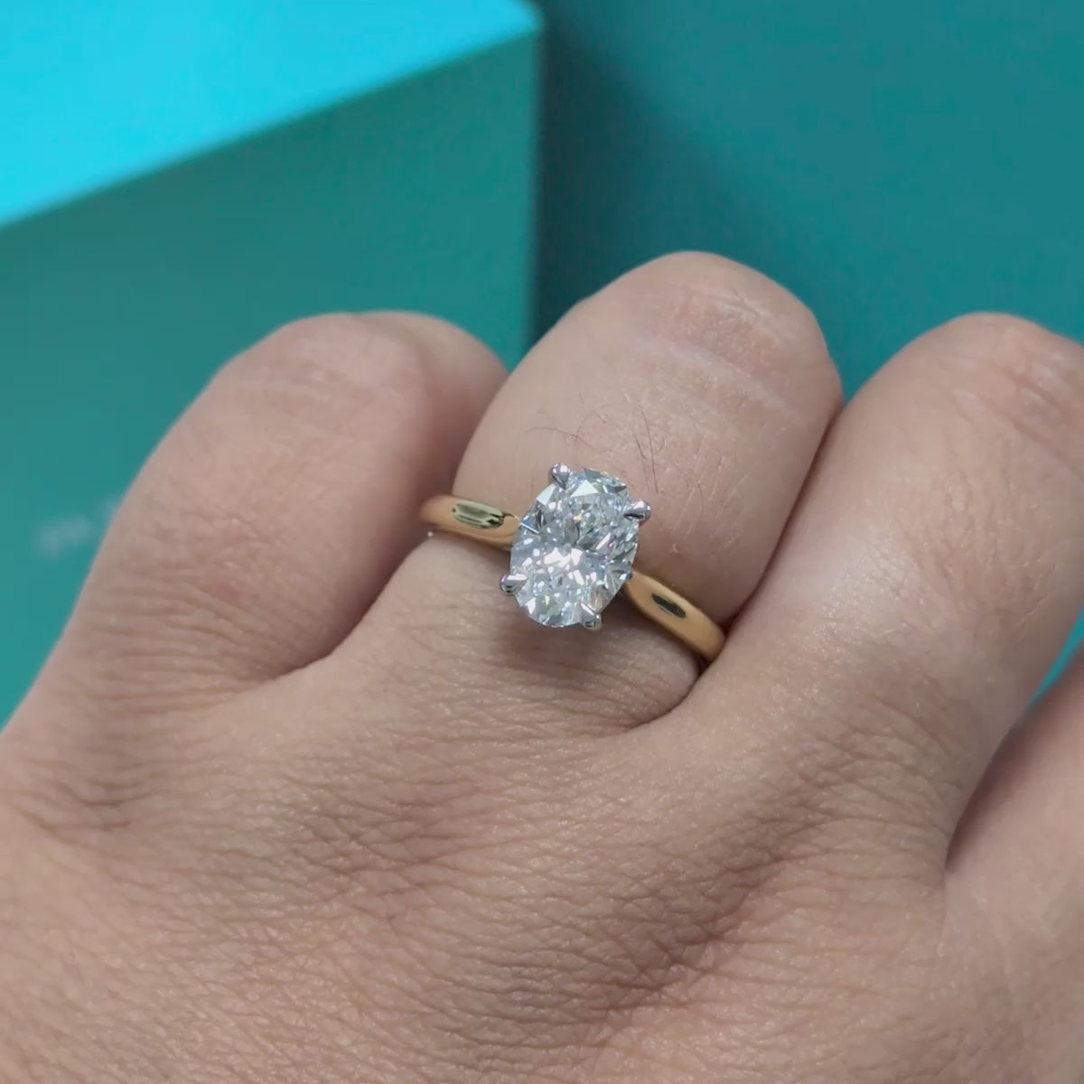 Oval Diamond Solitaire Engagement Ring in 18ct Yellow Gold, 1.62ct