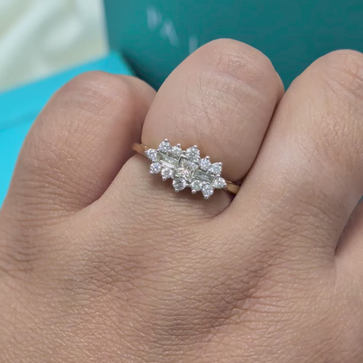 Multi Stone Diamond Engagement Ring in 18ct Yellow Gold, 0.43ct