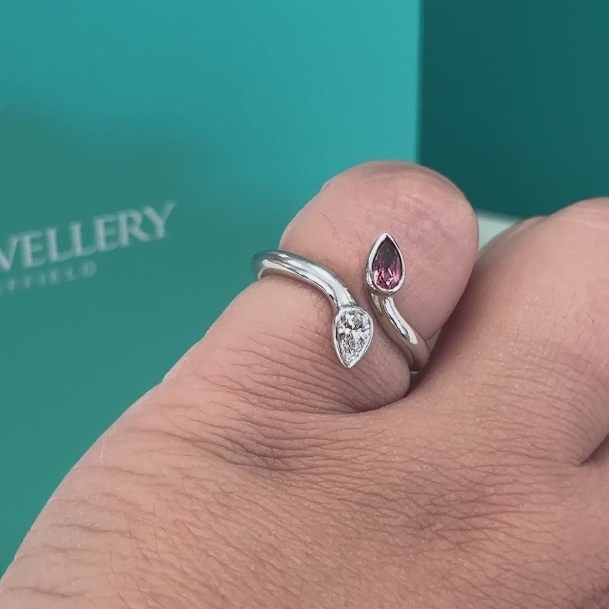 Pink Tourmaline and Diamond Dress Ring in 9ct White Gold