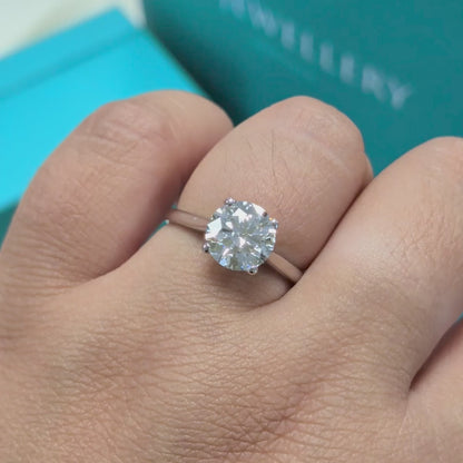 Laboratory Grown Brilliant Cut Diamond Solitaire Engagement Ring in 9ct White Gold, 2.02ct