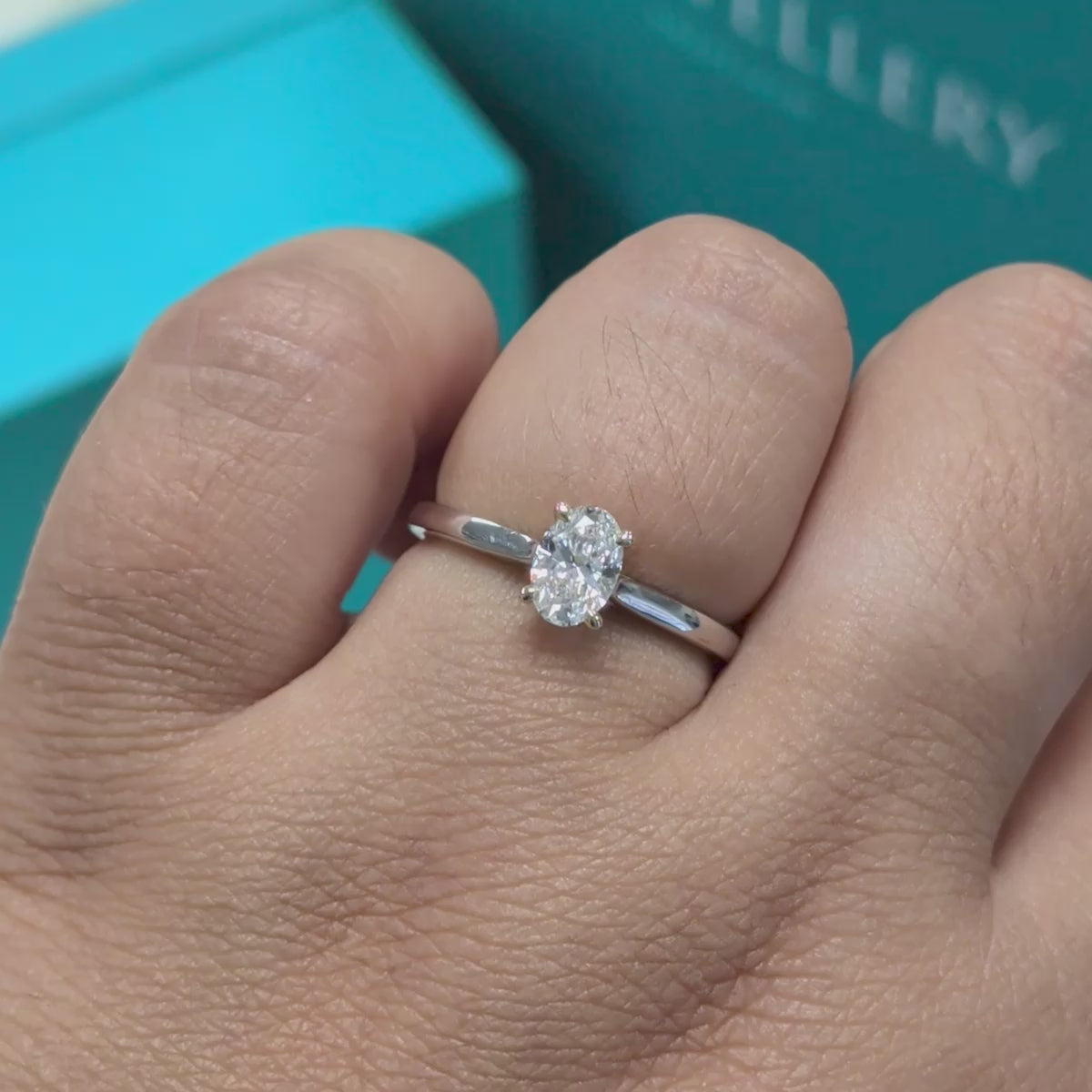 Laboratory Grown Oval Cut Diamond Solitaire Engagement Ring in 9ct White Gold, 0.50ct