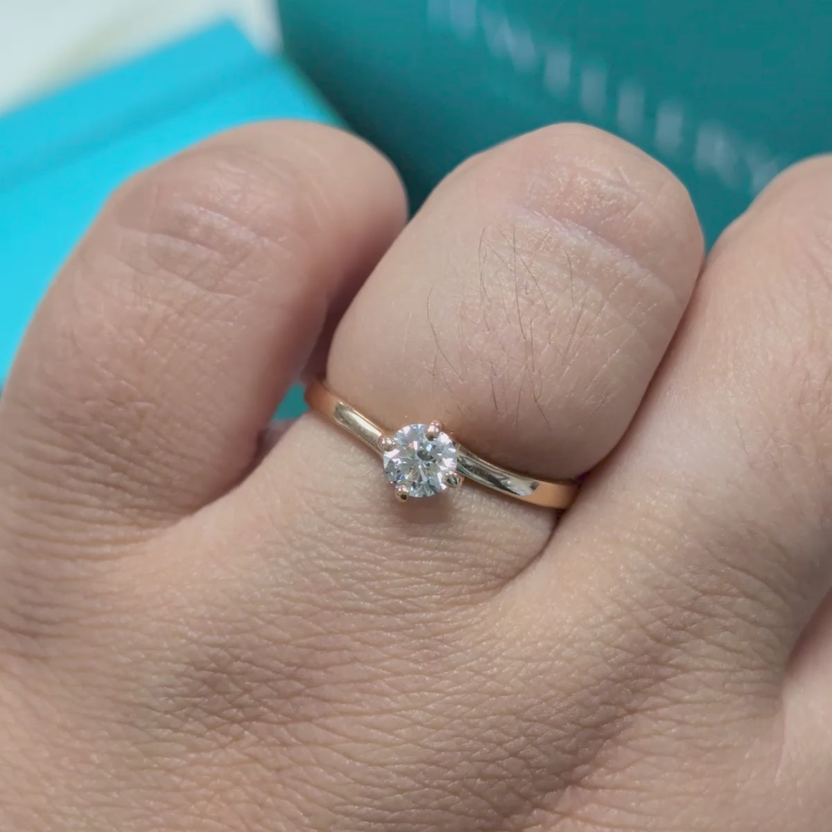 Laboratory Grown Brilliant Cut Diamond Solitaire Engagement Ring in 9ct Rose Gold, 0.34ct