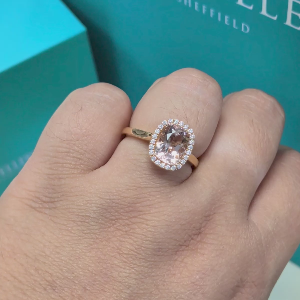 Morganite &amp; Diamond Cluster Ring in 18ct Rose Gold, 2.29ct