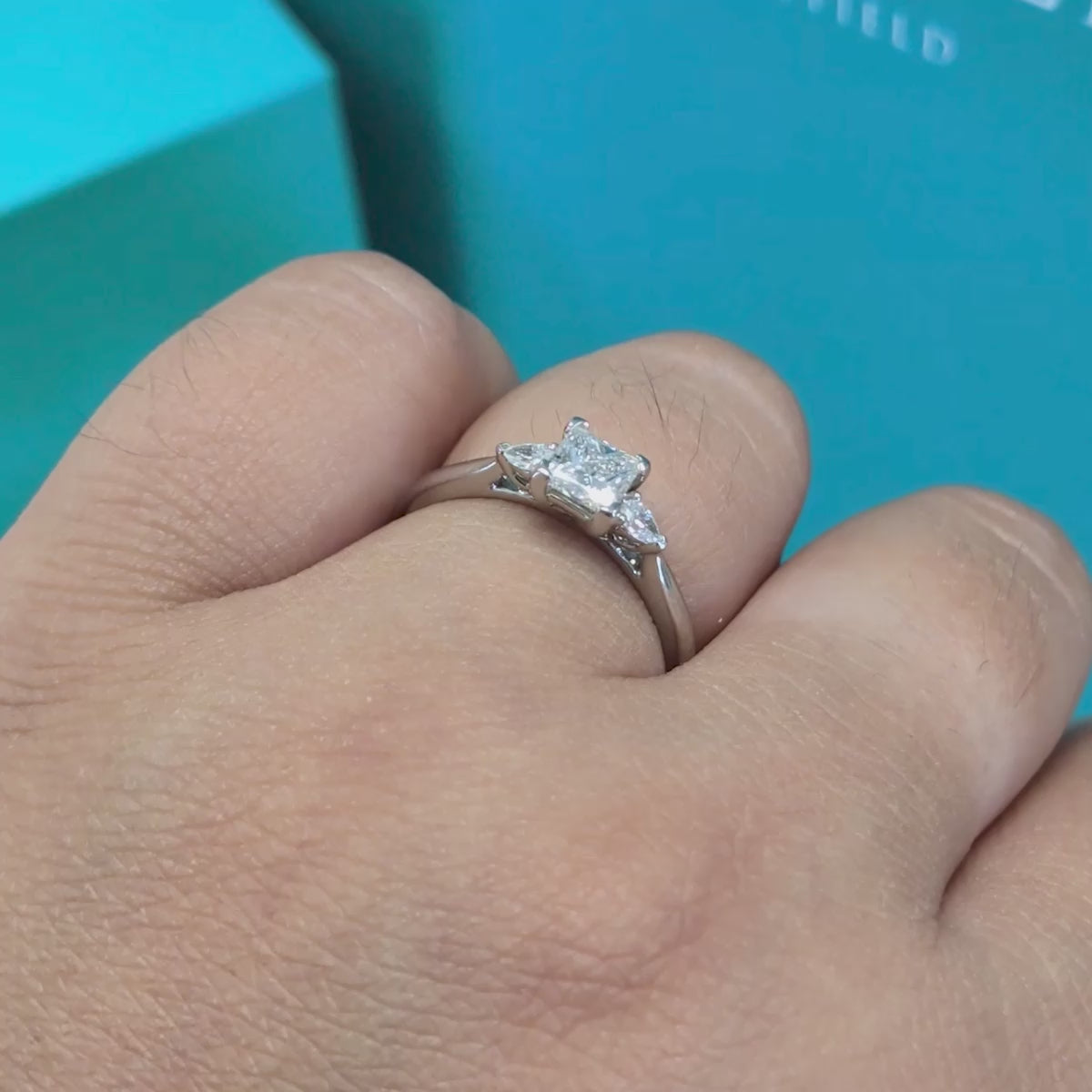 Laboratory Grown Diamond Three Stone Ring in Platinum, 0.66ct