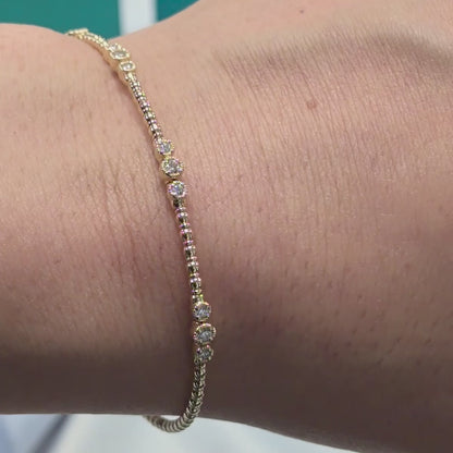 Diamond Set Bangle in 14ct Gold, 0.31ct