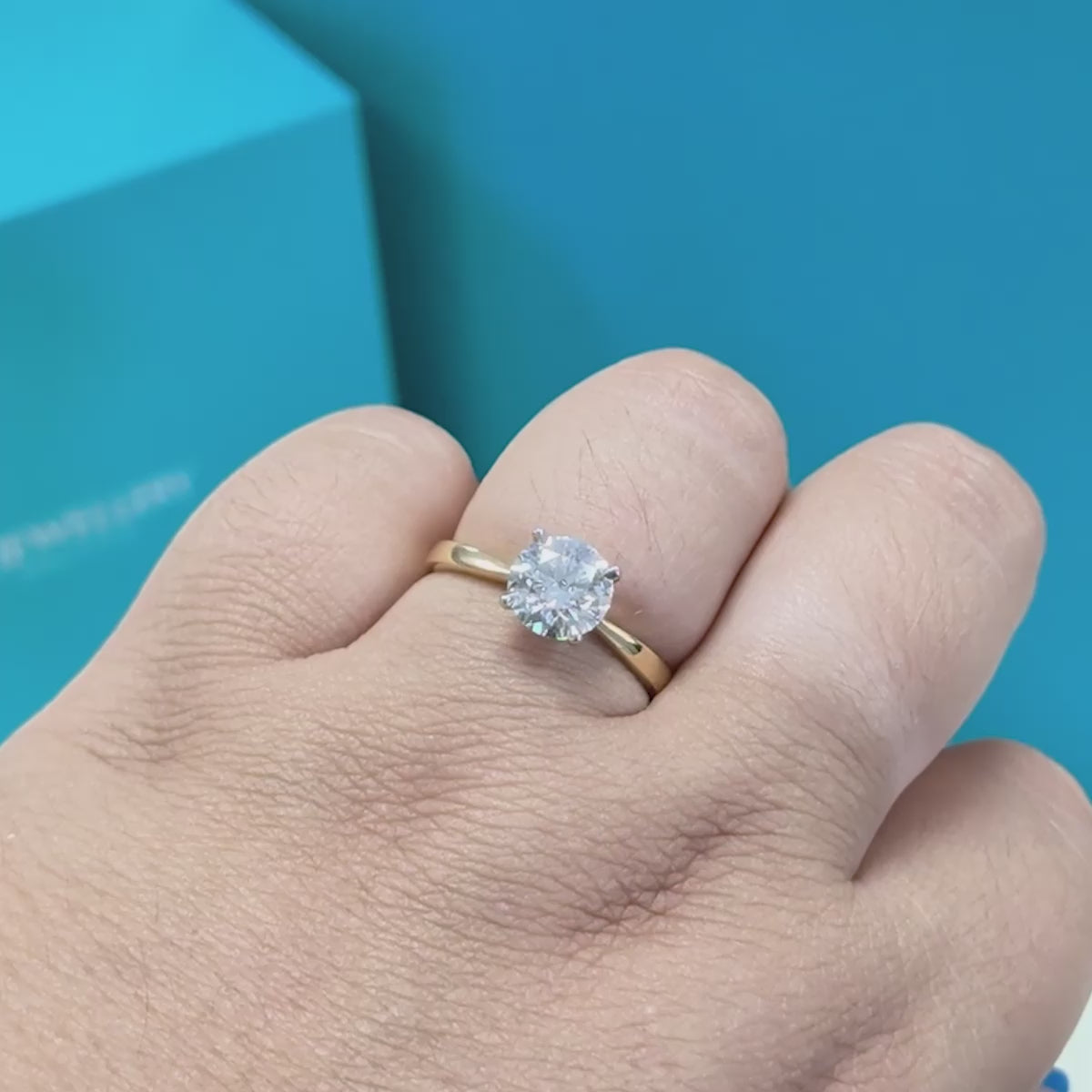 Diamond Solitaire Engagement Ring in Platinum &amp; 18ct Yellow Gold, 1.30ct