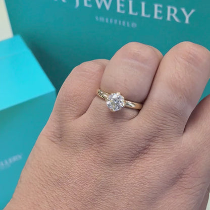 Brilliant Diamond Solitaire Engagement Ring in 18ct Gold, 1.02ct