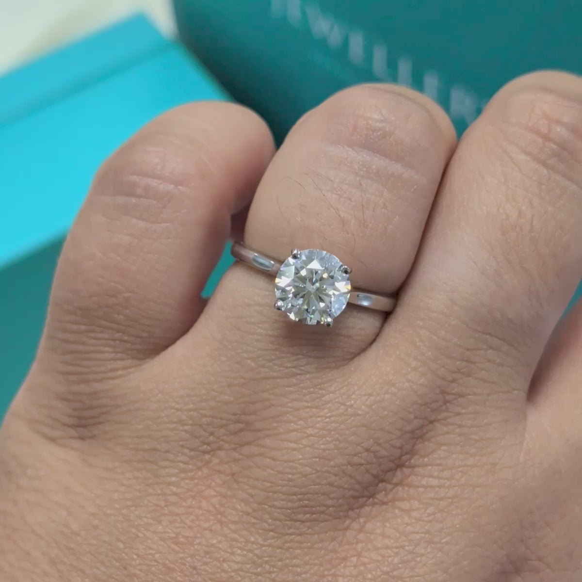 Laboratory Grown Brilliant Cut Diamond Solitaire Engagement Ring in Platinum, 1.83ct