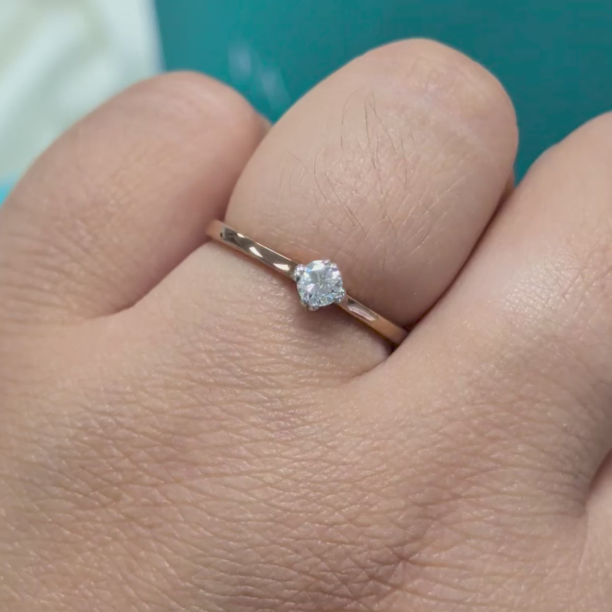 Diamond Solitaire Engagement Ring in 9ct Rose Gold, 0.17ct