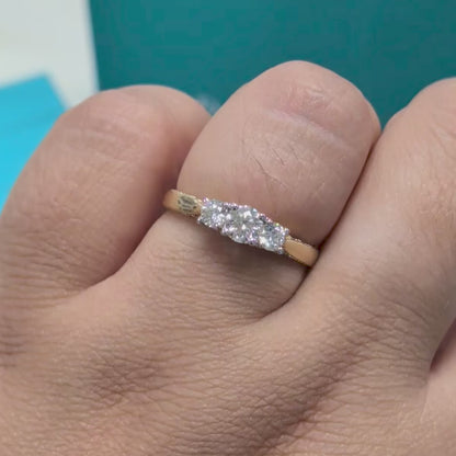 Three Stone Diamond Engagement Ring in 9ct Yellow Gold, 0.50ct