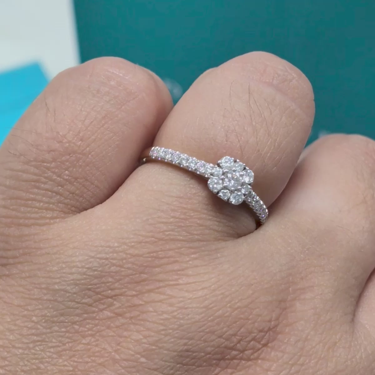 Diamond Cluster Engagement Ring in 9ct Yellow Gold, 0.35ct