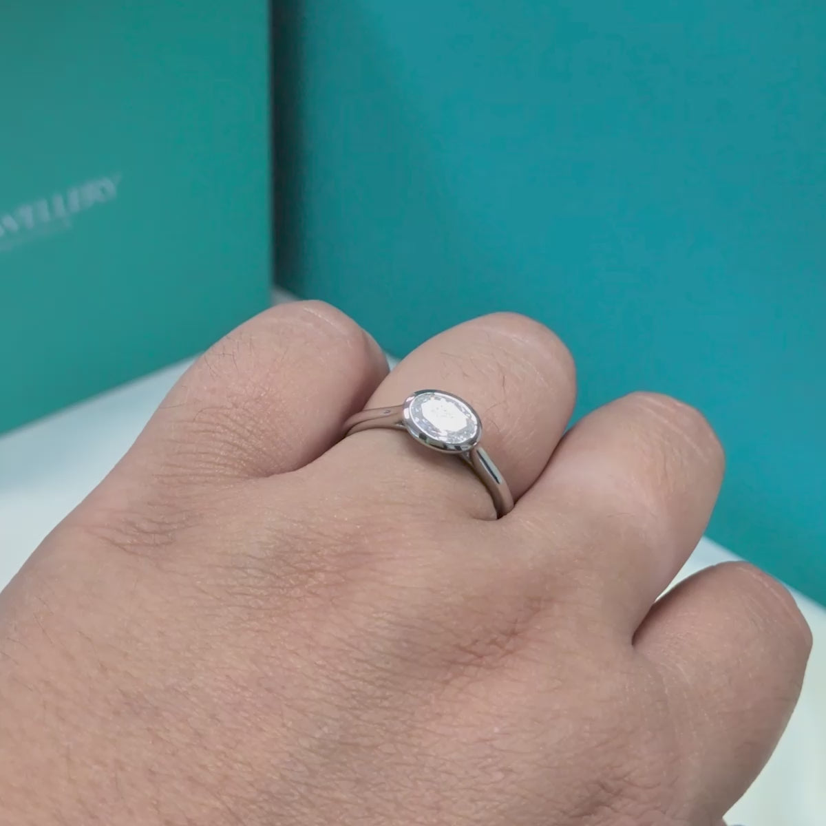 Rubover Diamond Solitaire Engagement Ring in Platinum, 0.80ct