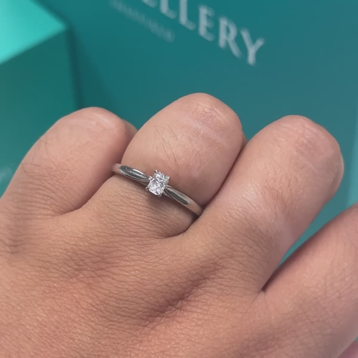 Phoenix cut diamond solitaire ring in platinum, 0.21ct