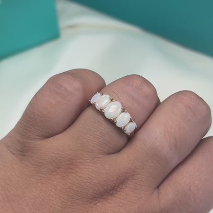 Opal five stone ring in 9ct gold