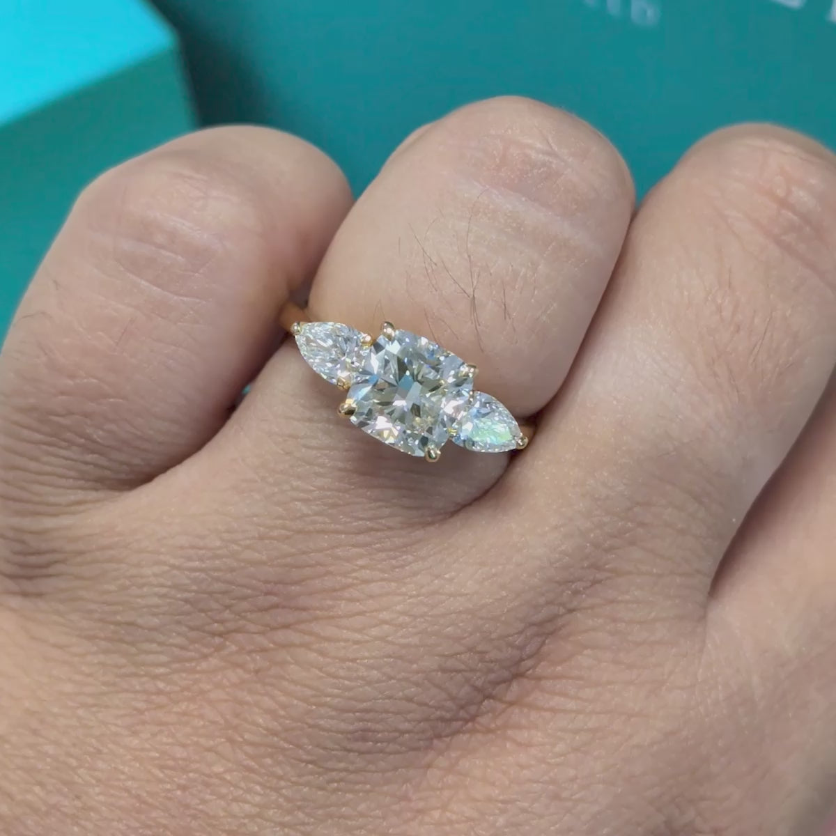 Laboratory Grown Diamond Three Stone Ring in 18ct Yellow Gold, 2.80ct