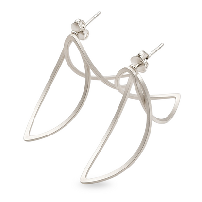 Sterling Silver Double Marquise Drop Earrings