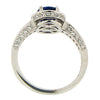 Ring - Sapphire & Diamond round cluster ring in 18ct white gold  - PA Jewellery