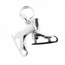 Ice skate charm in silver