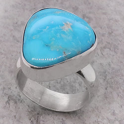 Turquoise dress ring in silver