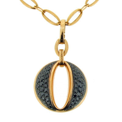 Neckwear - Luna black diamond pendant and chain in 18ct rose gold  - PA Jewellery