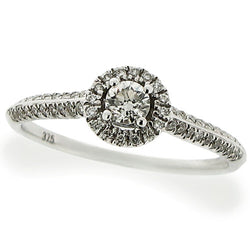 Ring - Brilliant cut Diamond 'halo' cluster ring in 9ct white gold, 0.35ct  - PA Jewellery