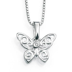 Neckwear - Butterfly pendant and chain in silver  - PA Jewellery