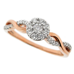Ring - Diamond cluster ring in 9ct rose gold, 0.25ct  - PA Jewellery