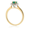 Ring - Emerald and diamond cluster ring in 18ct yellow gold  - PA Jewellery