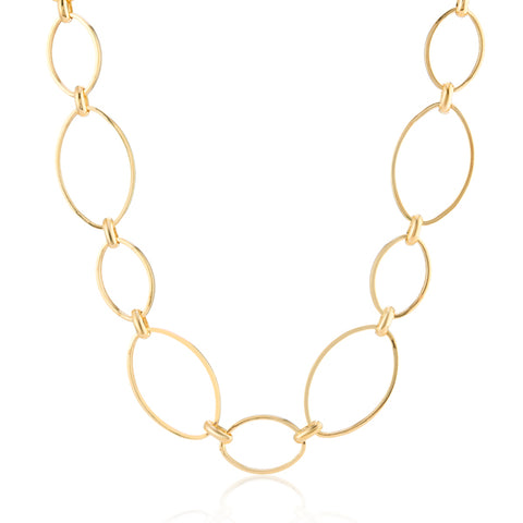 Oval link necklace in 9ct gold