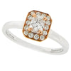 Rings - Phoenix cut diamond halo cluster ring in 18ct white and rose gold, 0.43ct  - PA Jewellery